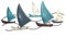 Logbuch-Verlag große Wandskulptur Segelschiffe Wandbild blau weiß Wanddeko Schiffe Boote maritime Deko zum Aufhängen 48,5 cm