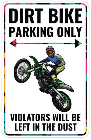 Venicor Dirtbike Schild Dekor – 22,9 x 35,6 cm – Aluminium – Dirtbike Motocross Geschenke Zubehör Aufkleber Stuff