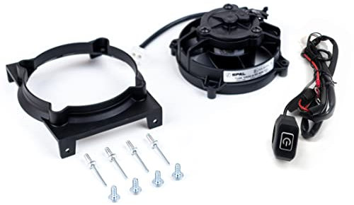 EXED® Parts - Ventola di raffreddamento per radiatore SPAL originale e kit di montaggio per BETA RR, con interruttore ON/OFF LED impermeabile, modelli da moto da cross dal 2010 al 2019 - Vestibilità