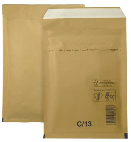 Netuno 10 Stück Luftpolster Versandtasche C3 170 x 225 mm Braun Luftpolstertasche Luftpolsterumschlag Polsterumschlag Briefumschlag gepolstert Recycling reißfest Versandtasche mit Luftfolie