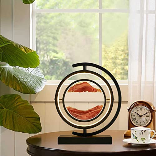 LZH FILTER LED-Tiefsee-Sandlandschaft Lampe, Motion Flowing Sand Tischlampe, 3D Sanduhr Fließende Sandmalerei, Sandkunst für Erwachsene Kindergeschenk
