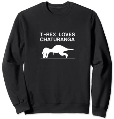 T-Rex Loves Chaturanga Yoga Dinosaurier Tyrannosaurus Rex Geschenke Sweatshirt