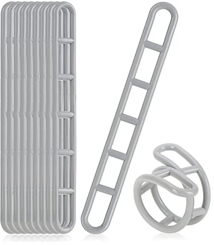 com-four® 10x Abspannelement aus Kunststoff - Vorzeltleiter zum Abspannen von Vorzelten, Vordächern, Markisen, Planen - Abspannleiter für Steilwand-Vorzelte - 6-Loch-Zeltspanner (10 Stück - grau)