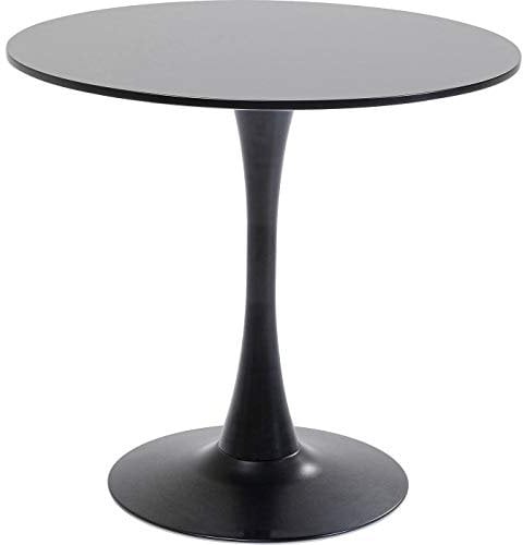 Kare Design Tisch Schickeria, Schwarz, 80cm Durchmesser, Matte Farbe, Platz für 4 Personen, moderner runder Esszimmertisch, Tischmöbel für Wohnzimmer, 74x80x80 cm (H/B/T)