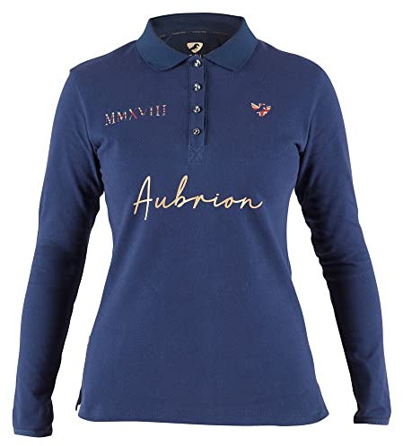 Aubrion Womens Team Long Sleeve Polo Shirt Navy Blue L