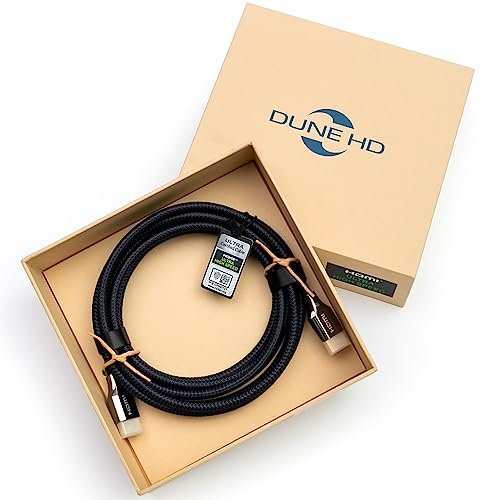 Dune Hd Cavo HDMI 2.1a ad Alta Velocità Certificato con 48Gbps | 10K, 8K / 60Hz, 4K / 120Hz | 4:4:4, eARC, CEC, HDCP 2.2/2.3, 3D, HDR 10+, VR, PC da gioco, TV OLED, Hi-Fi, RTX 40xx (1.5m)