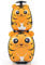 DREAMADE 2tlg. Kinderkoffer Set, Kinderkoffer mit Rucksack, Reisekoffer Jungen & Mädchen, Kindergepäck mit Rollen, Kindertrolley Handgepäck Kinder Flugzeug (Orange-Tiger)