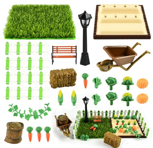 20pcs Miniatur Garten Zubehör,Miniatur Puppenhaus Zubehör Garten,Miniatur Garten Zubehör Set,Mini Wichtel Zubehör,Geeignet zum Dekorieren von Minigärten