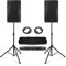 VONYX VSA10P Passive PA System with VDA1000 Amplifier, 1000W 10-Inch Passive Loudspeakers, Speaker Stands, NL2 Cable – Ideal for DJs, Live Music & Events