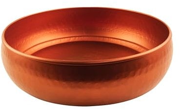 Fußbad Schüssel Schale aus Aluminium, Farbe: bronze hell lackiert, ca. 39 cm Ø leicht glänzend