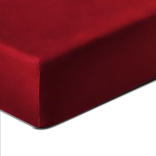 Shogazi Spannbettlaken Easy-Stretch für hochwertige Klappmatratzen (Weinrot, 70-110cm)