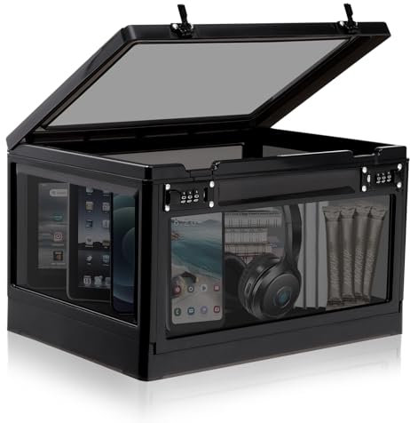 Lalifebuss Large Lockable Storage Box, 24 Litre Combination Lock Box for Personal Items/Office Locker/School/Medicine/Snacks/Phone Jail/Electronic/Home