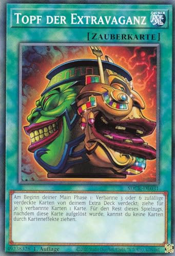 SDCK-DE031 - Topf der Extravaganz - Common - 1. Auflage - DEUTSCH - Structure Deck: Crimson King - mit LMS Trading Fieldcenter-Karte Yugioh