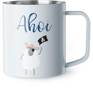 Rungassi Thermobecher Thermotasse Isolierbecher Edelstahl Thema Meer (Schaf - Ahoi)