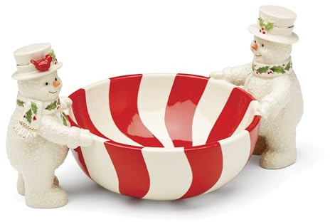 Lenox 896363 Happy Holly Days Treat Bowl, Ivory, Christmas & Holiday Hosting