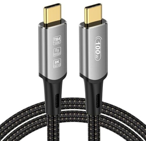 USB 4 Cable 2M, USB C to C Support 8K Display 40Gbps Data Transfer 100W Charging, 8K@60Hz PD 3.0 Compatible With Thunderbolt 4 and USB-C, for iPhone 15 Pro MacBook SSD Hub Docking