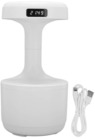 Anti-Schwerkraft-Luftbefeuchter für Schlafzimmer, Kleiner Luftbefeuchter mit Kühlem Nebel, Leiser Anti-Schwerkraft-Wassertropfen-Diffusor mit LED-Uhranzeige für Zimmerpflanzen,