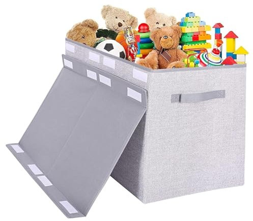 Spielzeugregal Spielzeug Organizer Zusammenklappbarer Spielzeugkisten-Aufbewahrungsorganisator Mit Deckel, Große Spielzeugkisten, Korbbehälter Mit Griffen Für Wohnzimmer, Spielzimmer Spielzeug Aufbewa