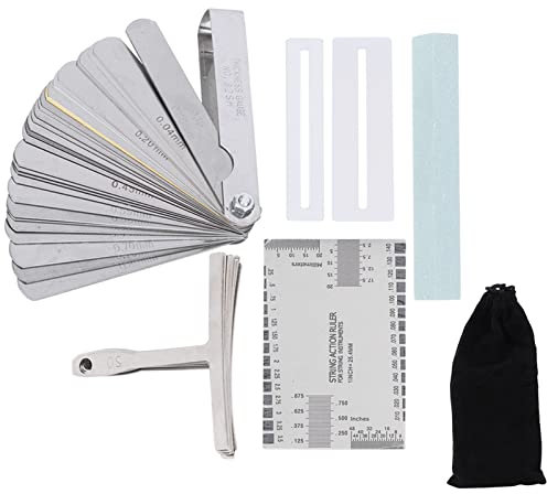 Guitar Tool Set, Metal Guitar Sander String Action Ruler Fingerboard Guards for Acoustic Electric