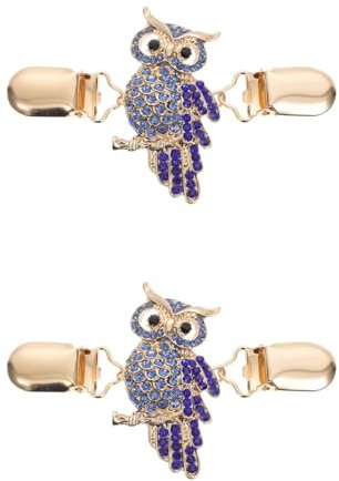 VALICLUD 2 Stück Eule Strickjacke Clip Kleid Brosche Clip Pullover Clip Kreativ Strickjacke Clip Pullover Schal Clip Schal Clip Kleid Kragen Clip Damen Brosche Schal