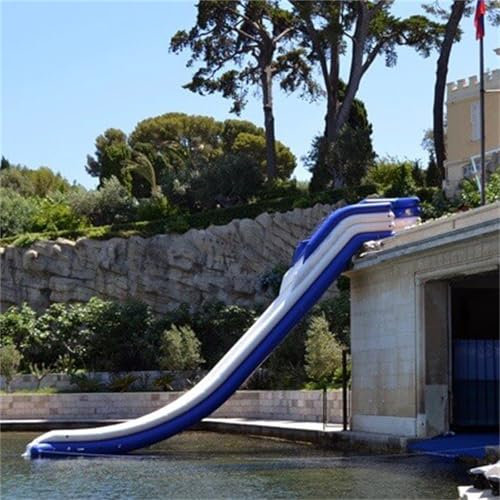 Femxizor Mobile Yacht Slide Offshore Inflatable Dock Water Floating Mat Platform with Air Pump, for Private Customization And Commercial Amusement Equipment,19.6Ft/6M,White