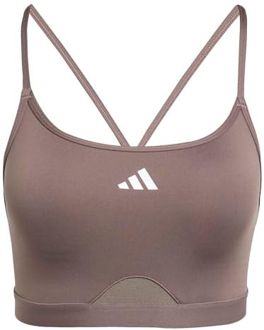 adidas Women's AeroReact Training 3Stripes Bra, Earth Strata, XS