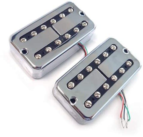 New Filtertron Style Neck and Bridge Magnet Humbucker Pickups for Electric Guitars Replacement Parts (Chrome)