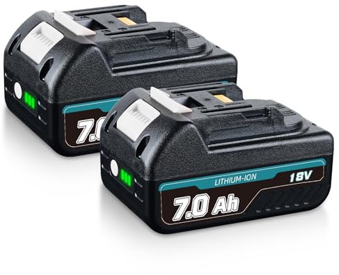 2 Stück 18V 7,0Ah BL1860B Li-ion Ersatz für Makita 18V Akku Kompatibel mit Makita Akku für Elektrowerkzeuge BL1860 BL1850B BL1850 BL1840B BL1830