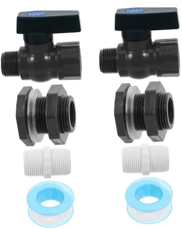 CIMAXIC 2satz Regen Ersatz-wasserventil Garten-wasserumleitungsset Mit Gewindedichtband PVC Regenumleiter-kit Für Wassertanks Und Aquarien