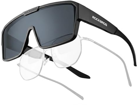 ROCKBROS Fahrradbrille Überbrille Polarisiert Überzieh Sonnenbrille | Sportbrille für Brillenträge, UV400 Ultraleicht Brille für Damen Herren Rennrad MTB Auto