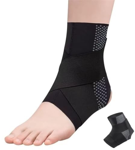 ILESTDG Amalios Sprunggelenk AnkleGuard aktive Schutzbandage, Sprunggelenkbandage für Stabilität und Schutz, Knöchelschutz Ankle Guard (Schwarz,L)