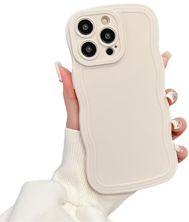 Rokmym Kompatibel mit iPhone 11 Hülle Niedliche lockige Wellen Gewellter Rahmenform Muster Silikon Handyhülle Ultra Dünne Stoßfeste für Frauen Mädchen Case für iPhone 11,Beige