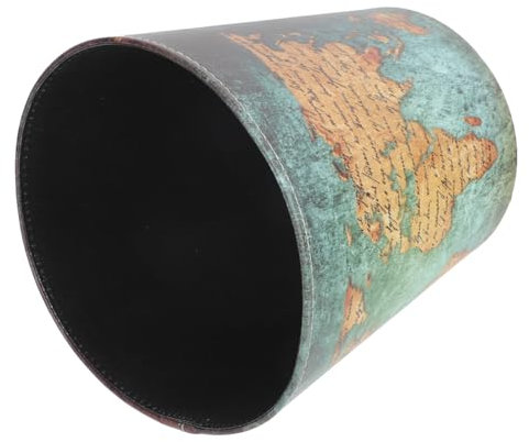 PartyKindom Haushaltsmülleimer Leder Vintage Mülleimer Offener Abfallbehälter Wohnraum Aufbewahrung Moderner Papierkorb