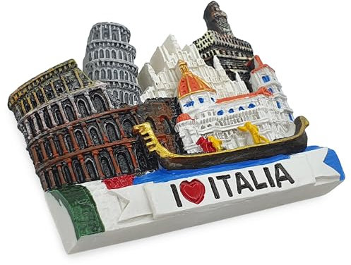 Athens Greece Souvenir Refrigerator Magnet, Parthenon and Caryatids Design, 3D Resin (Italy)