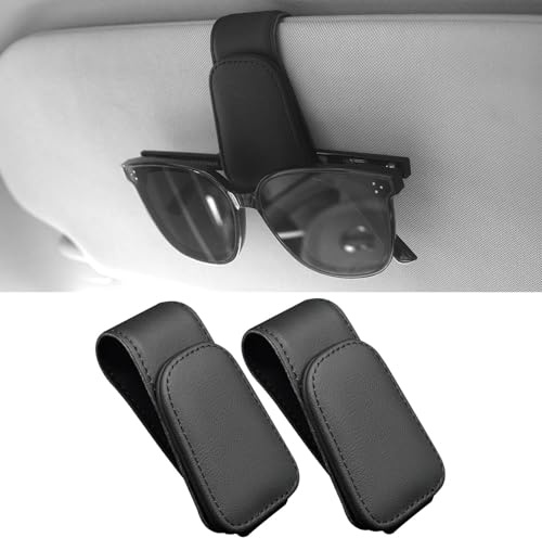 SKNFFF 2 Stück Brillenhalter Auto Sonnenblende für Mercedes-Benz GLC SUV Glc 200 250 300 300e 350e 300de 2015-2023, Magnetische Auto Visier Brillenhalter,Sonnenbrillen Halterung/Ticket-Kartenclip