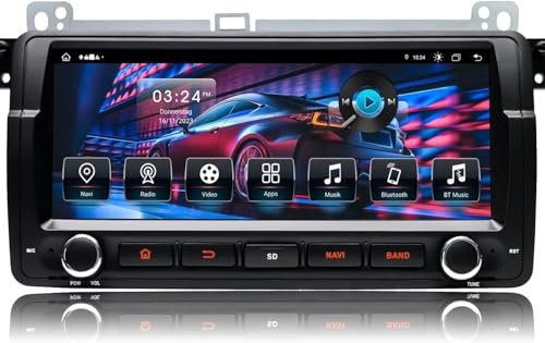NUOTIAN 8.8'' Android 13 Car Stereo for BMW E46 M3 / Rover 75 / MG ZT | 1 DIN In-Dash Radio with Wireless CarPlay & Android Auto | 4G LTE Internet | 4GB RAM 64GB | GPS Navigation | HD IPS Touchscreen