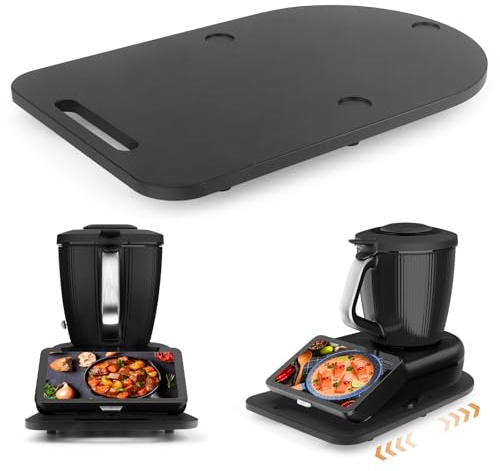 Gleitbrett TM7 für Thermomix TM7 Zubehör, Brett für Thermomix, Leicht Gleitendes Bambus Rollbrett Slider - Schwarz