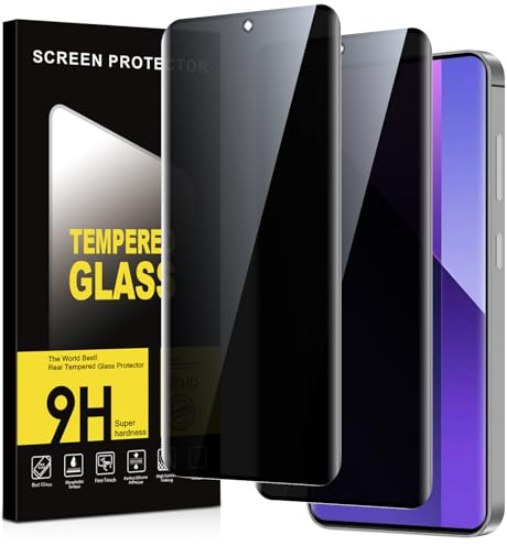 Xiltlly Protector Pantalla Privacidad para Xiaomi Redmi Note 13 Pro Plus/Pro+ 5G 2 Piezas,Anti Espía Cristal Templado,Vidrio Película 9H Dureza,Anti-Arañazo,Sin Burbujas,Privacy Screen Protector