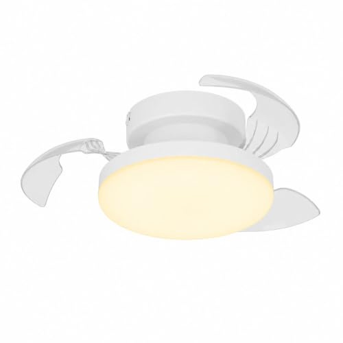 LED Deckenventilator Ventilator Wohnzimmer Fernbedienung CCT Weiß Dimmer D 41 cm