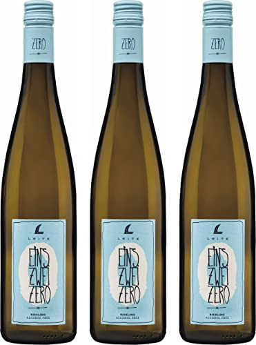 Leitz EINS-ZWEI-ZERO Riesling Alkoholfrei (3 x 0,75l) – Fruchtiger Weißwein ohne Alkohol vom Weingut Leitz im Rheingau | Fruchtiger Weißwein ohne Alkohol vom Weingut Leitz im Rheingau