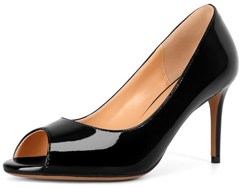Elashe Peep Toes Damen Pumps Stiletto High Heels Slip On Hoher Schuhe Sexy Open Toe Elegante und Bequeme Party Schuhe
