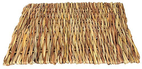 GLOGLOW 2 Größen Kleintier Hand Gesponnene Gras Matten ungiftiges Kaninchen kauen Spielzeug Matten Bett essbare Hand Haustier Gras Auflagen strickt(L) MEHRWEG VERPACKUNG