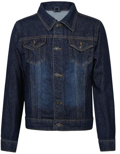 A2Z 4 Kids Boys Denim Jacket Classic Stylish Fashion Coat for Children Durable Cotton Jeans Jacket with Button Fastening, Pockets and Collar Casual Everyday Outerwear Ages 3 to 13 Years