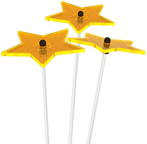 Cazador-del-sol ® - das Original | Sternenstrauß | 3 Stück | Sonnenfänger-Stern gelb | Durchmesser 8 cm | Höhe 25 cm