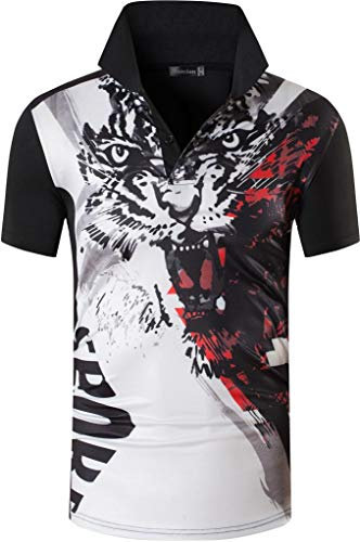 jeansian Herren Summer Sportswear Wicking Breathable Short Sleeve Polo T-Shirts Tops LSL263 Black M