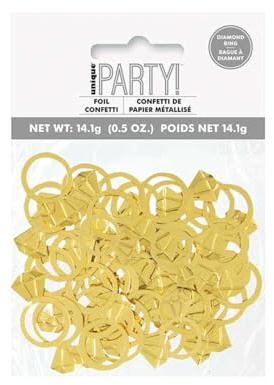 Folien-Gold-Diamantring-Konfetti - 14 g