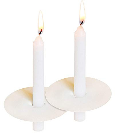 Howemon 150 Church Candles with Drip Protectors for Devotional Candlelight Vigil Service, Box of 150 Candles, Unscented White 5 H X 1/2 D, No Smoke