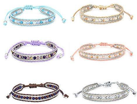 Integrity.1 6 Stück Gewebte Armbänder,Freundschaftsarmband, einstellbar Perlen Gewebte Armbänder für Erwachsene und Kinder,Handgelenk