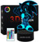 AIRUEEK Sonic Juguete,Luz Nocturna 3D Lámpara-16 Variaciones de Color/1 Mando a Distancia/1 Base Negra/Decoración del Dormitorio Regalos Creativos de Anime Sonic Hedgehog para Niños