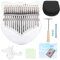Thumb Piano Kit, Kalimba Crystal Shape 17 Taste für Anfänger Kompakte Struktur mit Bag Tuning Hammer Bracket Wischtuch Musikinstrument(Transparent) Musikinstrument